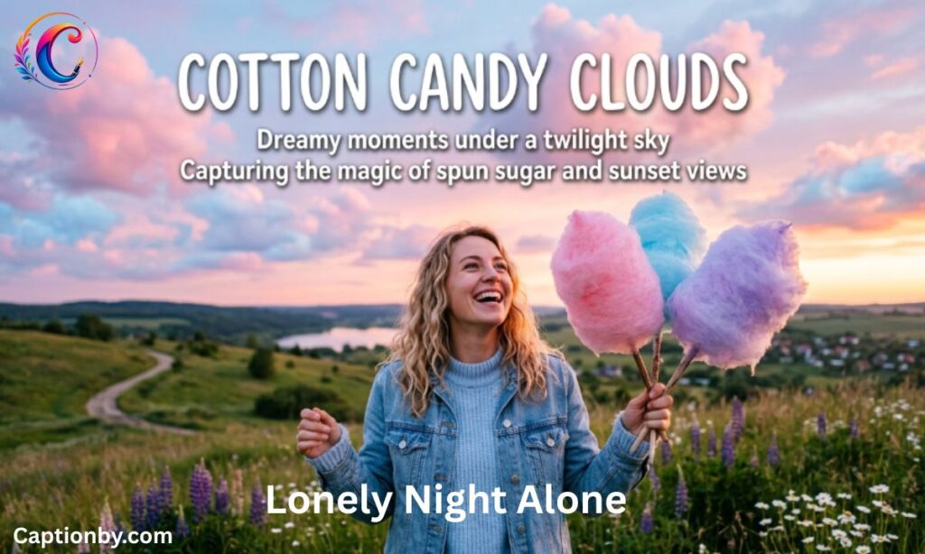 Cotton candy clouds captions