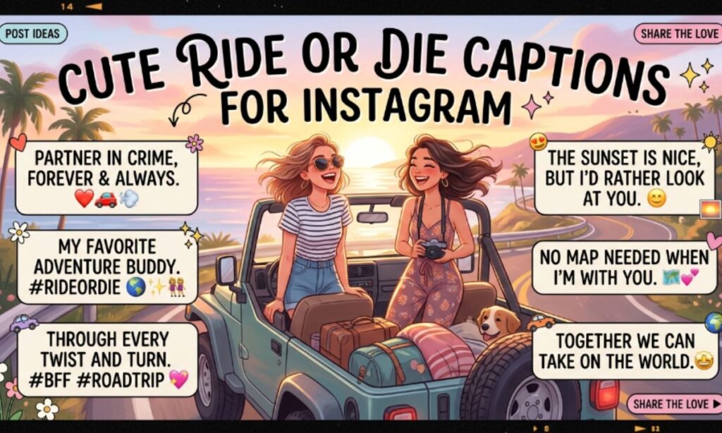 Cute Ride or Die Captions for Instagram