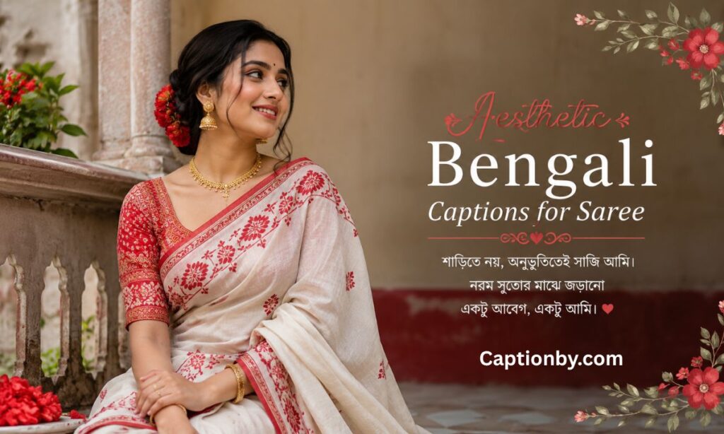 Aesthetic bengali captions for saree