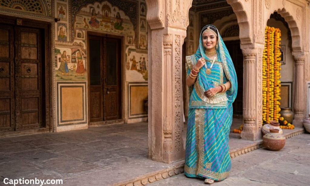 Captions for Rajasthani Saree Look