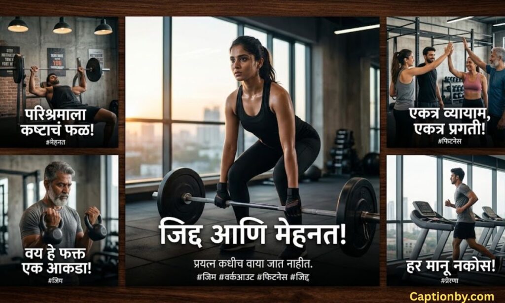 Gym Caption in Marathi