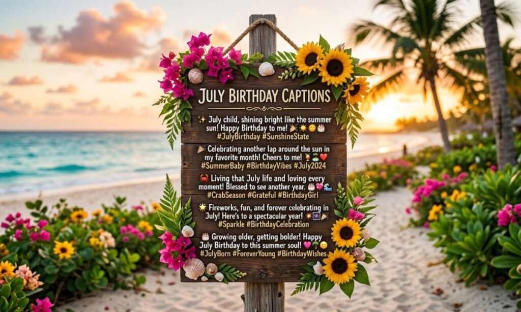 July Birthday Captions