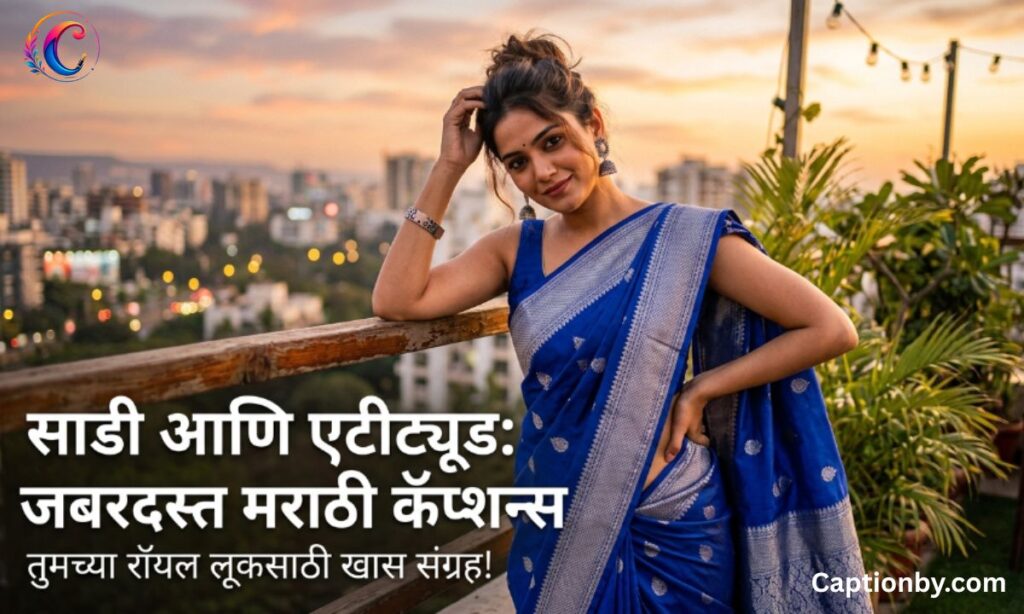 Saree Attitude Caption in Marathi