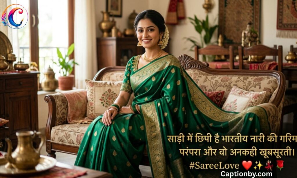 Saree caption for instagram in hindi with emoji