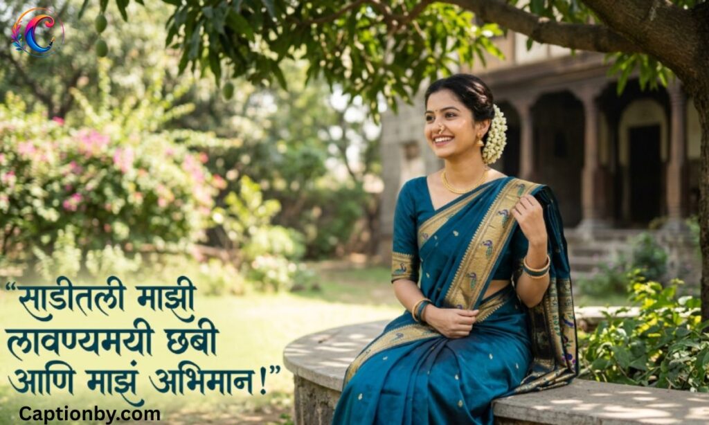 Saree caption in marathi for girl