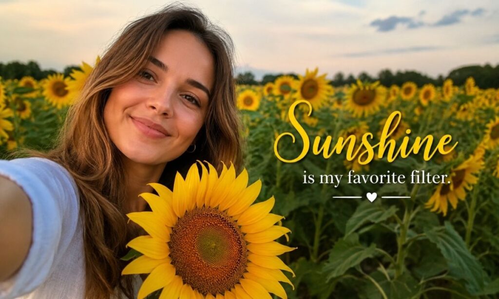 Selfie with Sunflowers Captions