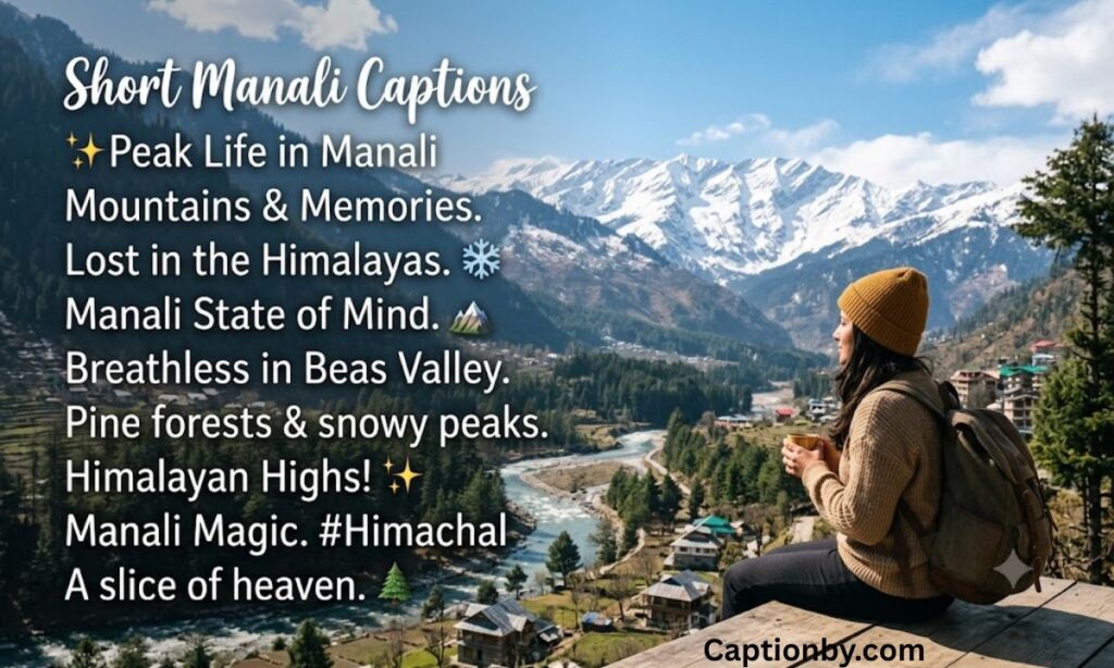 Short Manali captions for Instagram in english
