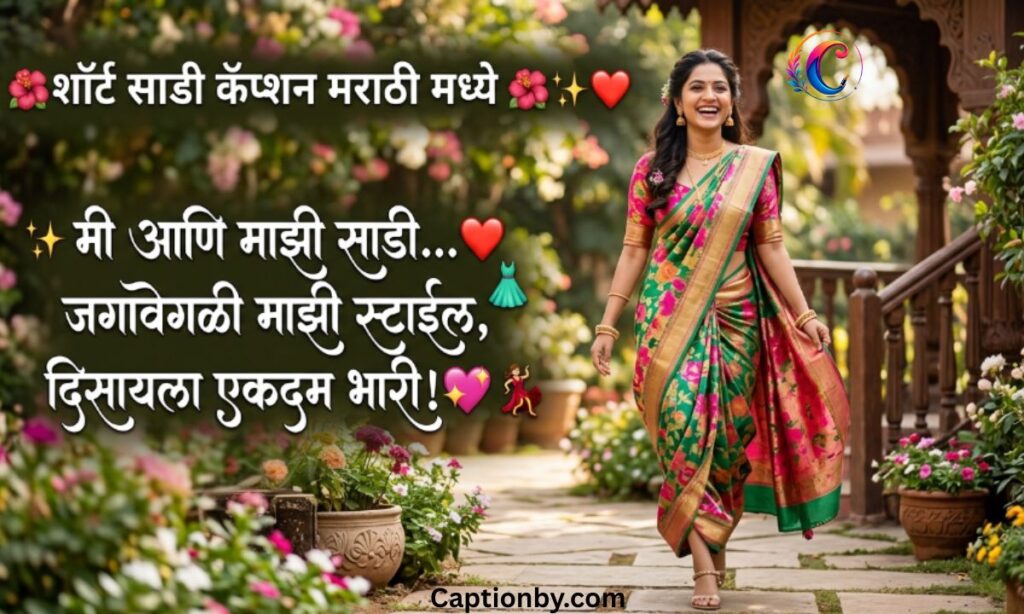 Short saree Caption in Marathi with emoji