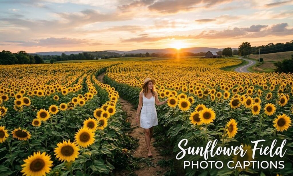 Sunflower Field Photo Captions