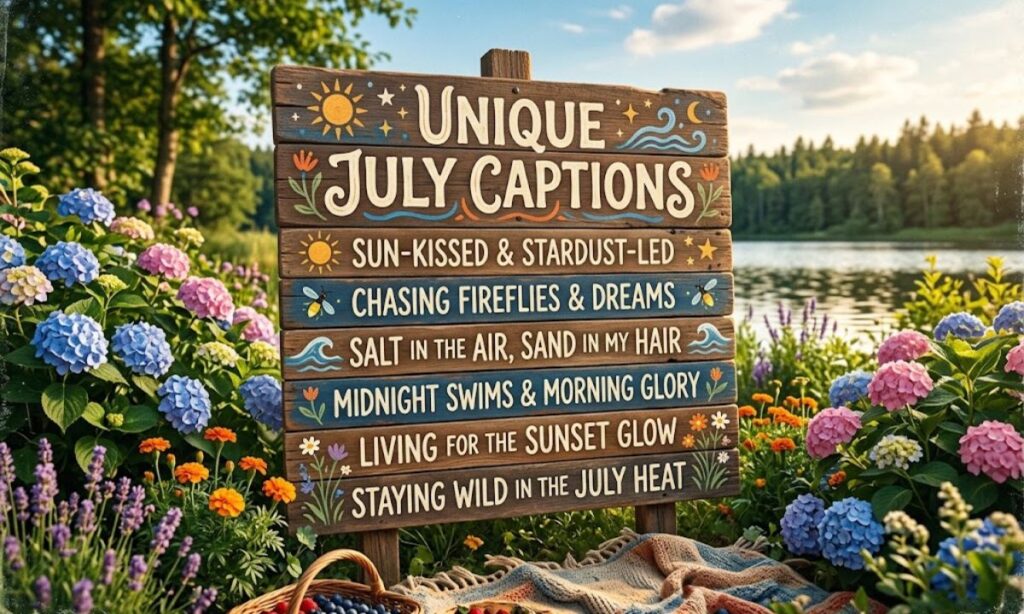 Unique July Captions