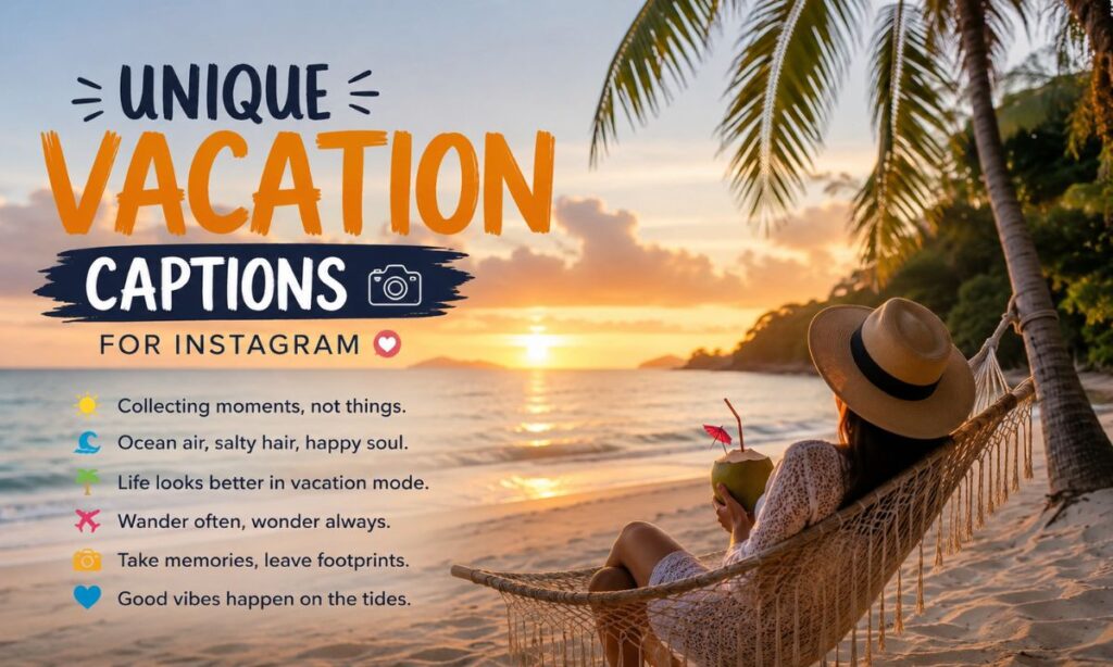 Unique Vacation Captions for Instagram