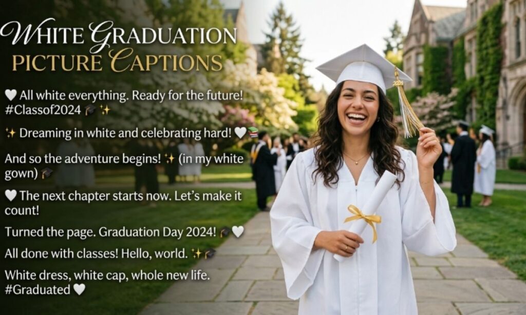 White Graduation Picture Captions