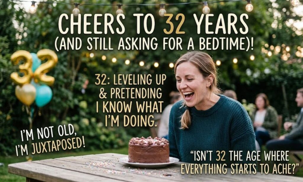 Funny 32nd Birthday Captions