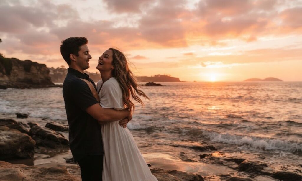 Sunset Couple Captions