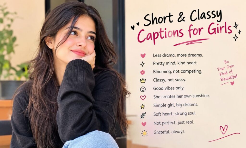 💖 Short & Classy Captions for Girls ✨